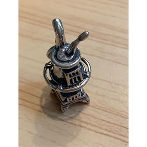 Pot Belly Stove Sterling Silver Jewelry Charm #furnace